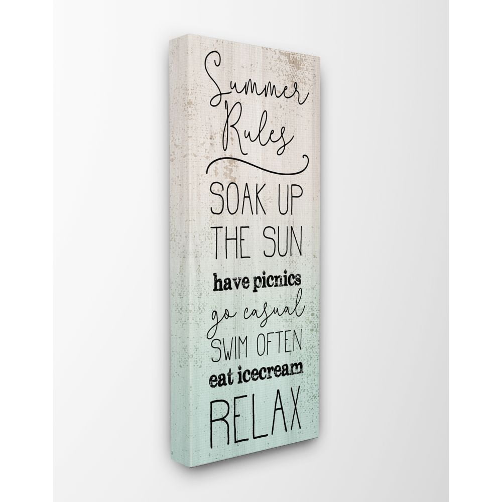 Stupell Industries Summer Rules Beach Word Design Canvas Wall Art by Daphne Polselli