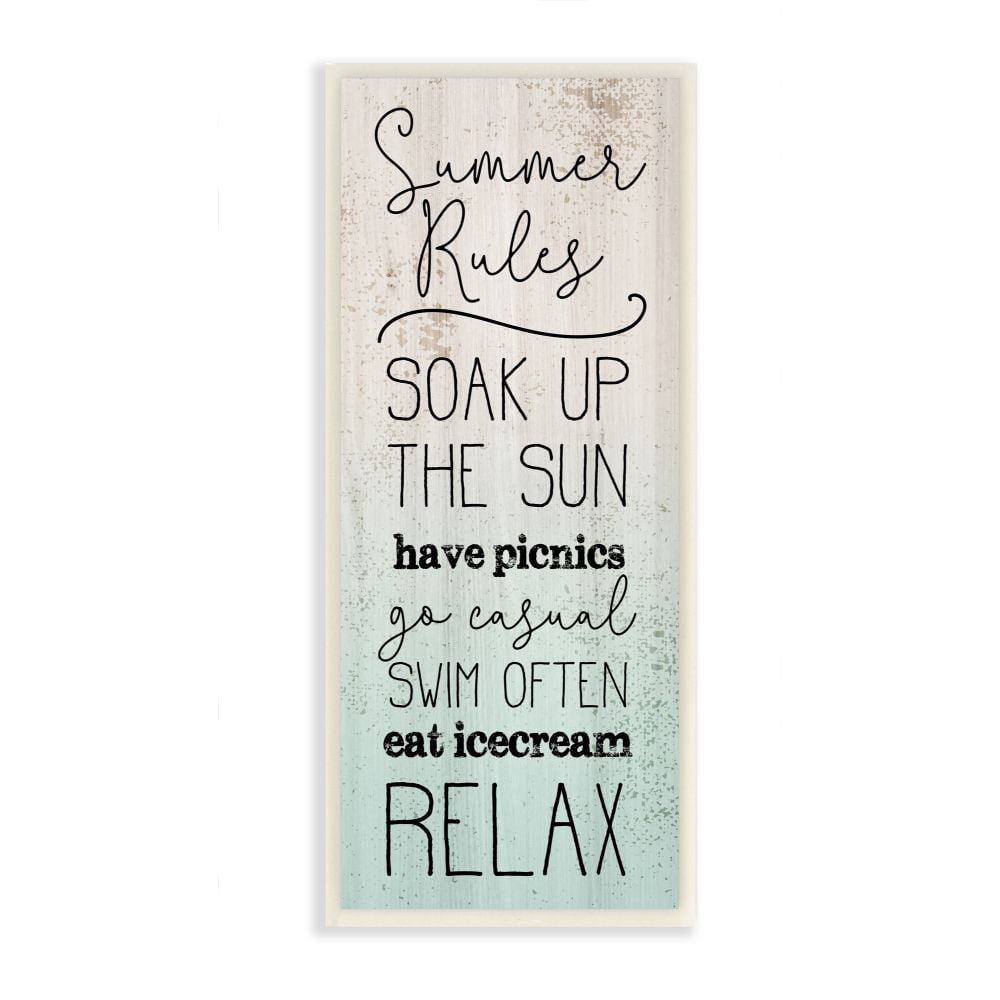 Stupell Industries Summer Rules Beach Word Design Wall Plaque Art by Daphne Polselli