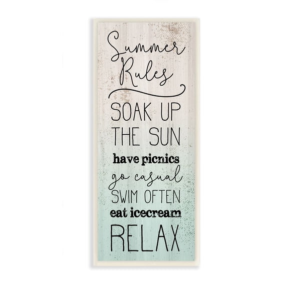 Stupell Industries Summer Rules Beach Word Design Wall Plaque Art by Daphne Polselli