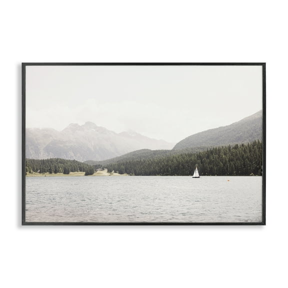 Stupell Industries Summer Sailboat View Landscape & Nature Photography Black Framed Art Print Wall Art, 18 x 12