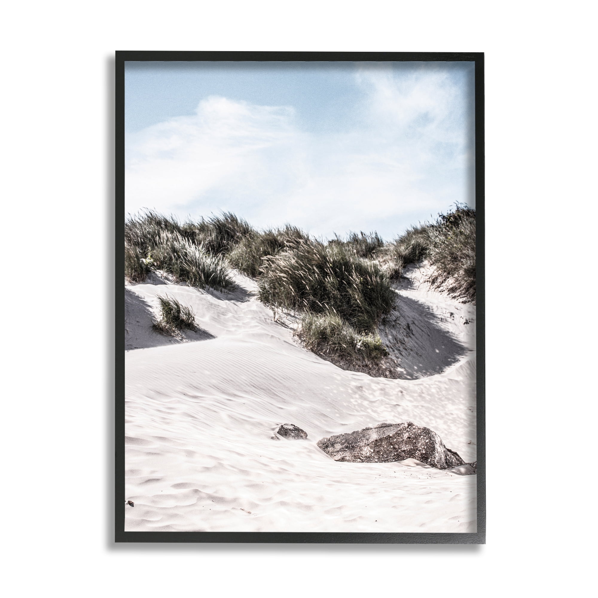 Stupell Industries Summer Sand Dunes Nature Photography Black Framed Art Print Wall Art, 24 x 30