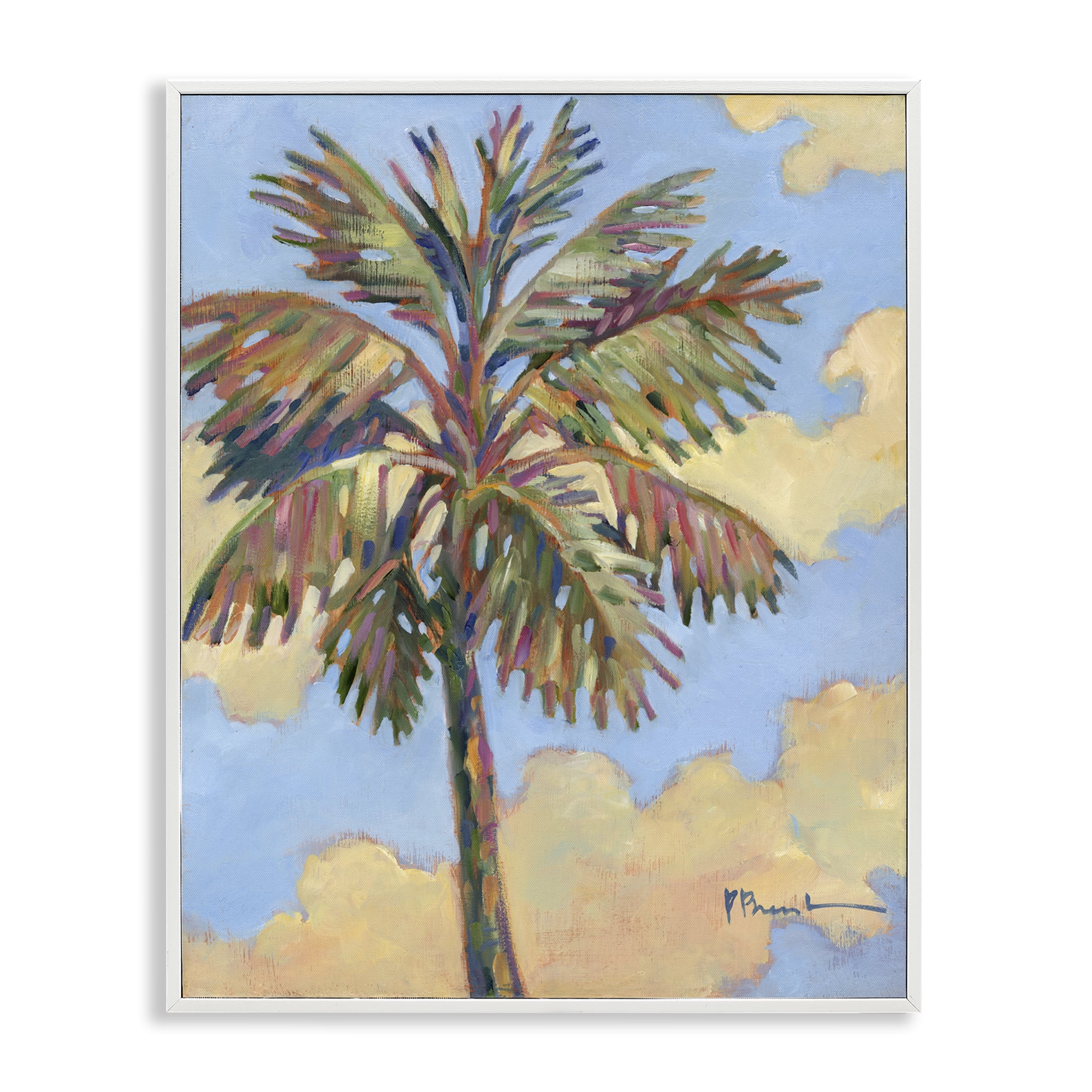 Stupell Industries Summer Santa Rosa Palm Landscape & Nature Painting White Framed Art Print Wall Art, 16 x 20