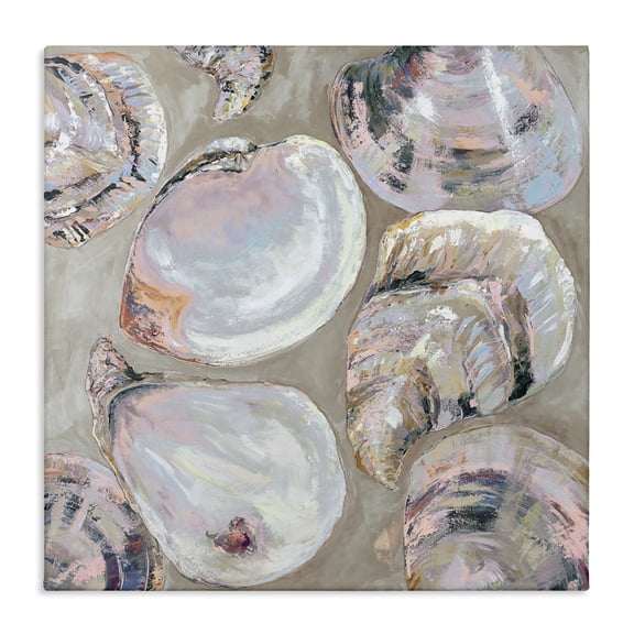 Stupell Industries Summer Seashells in Subtle Pink Animals Painting Wrapped Canvas Canvas Art Print Wall Art, 36 x 36