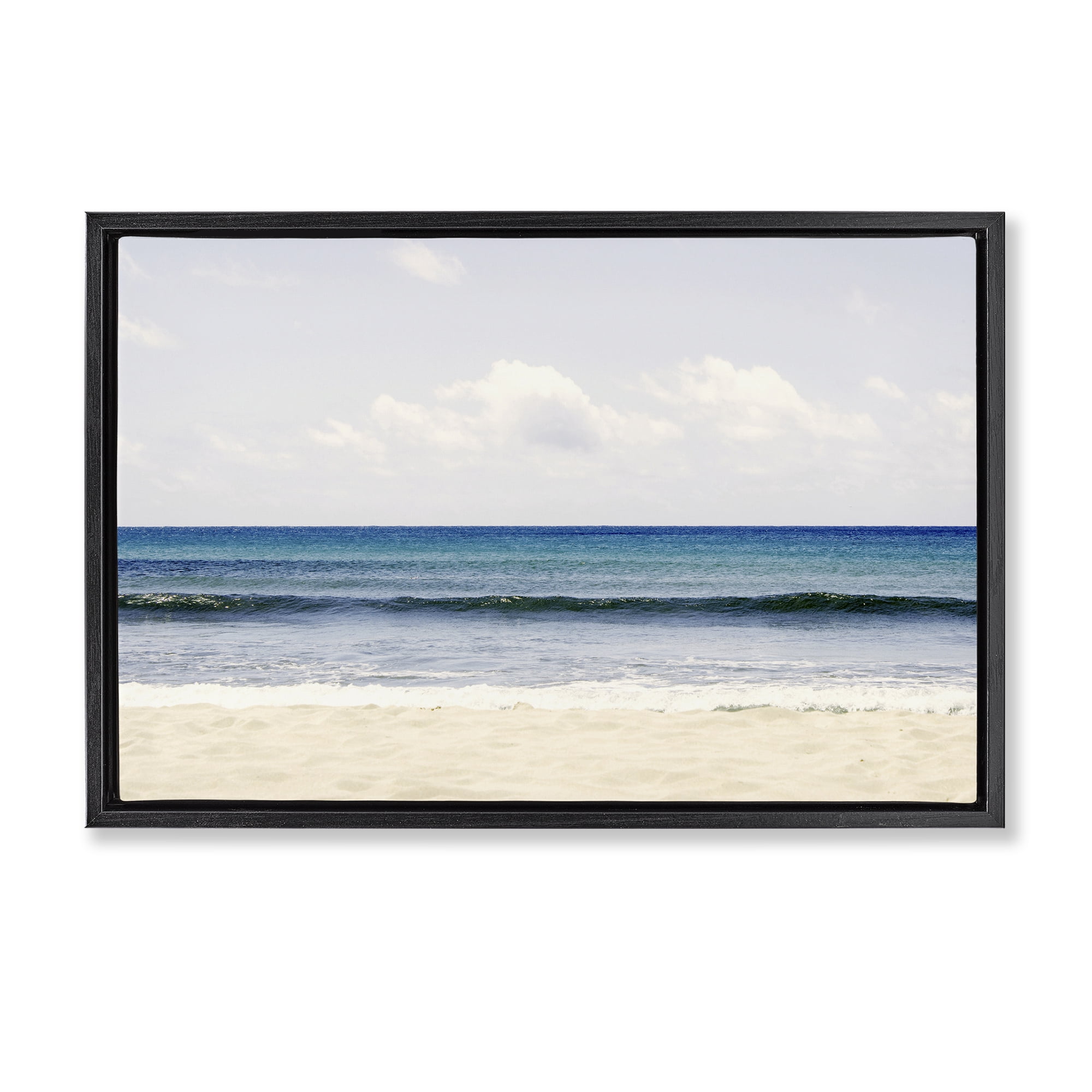 Stupell Industries Summer Seaside Escape Black Framed Floater Canvas Wall Art, design by Gemma Bardot