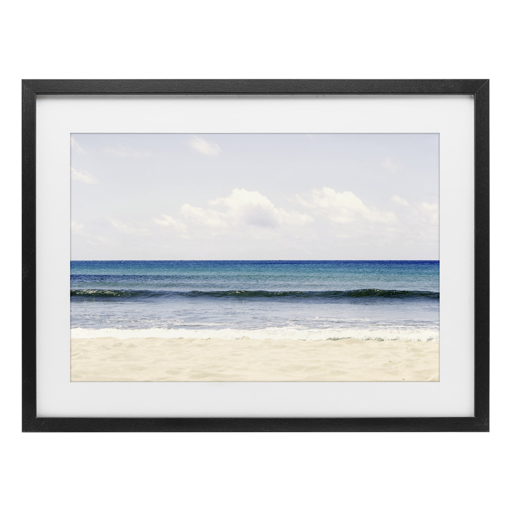 Stupell Industries Summer Seaside Escape Black Framed Print Under Glass, design by Gemma Bardot