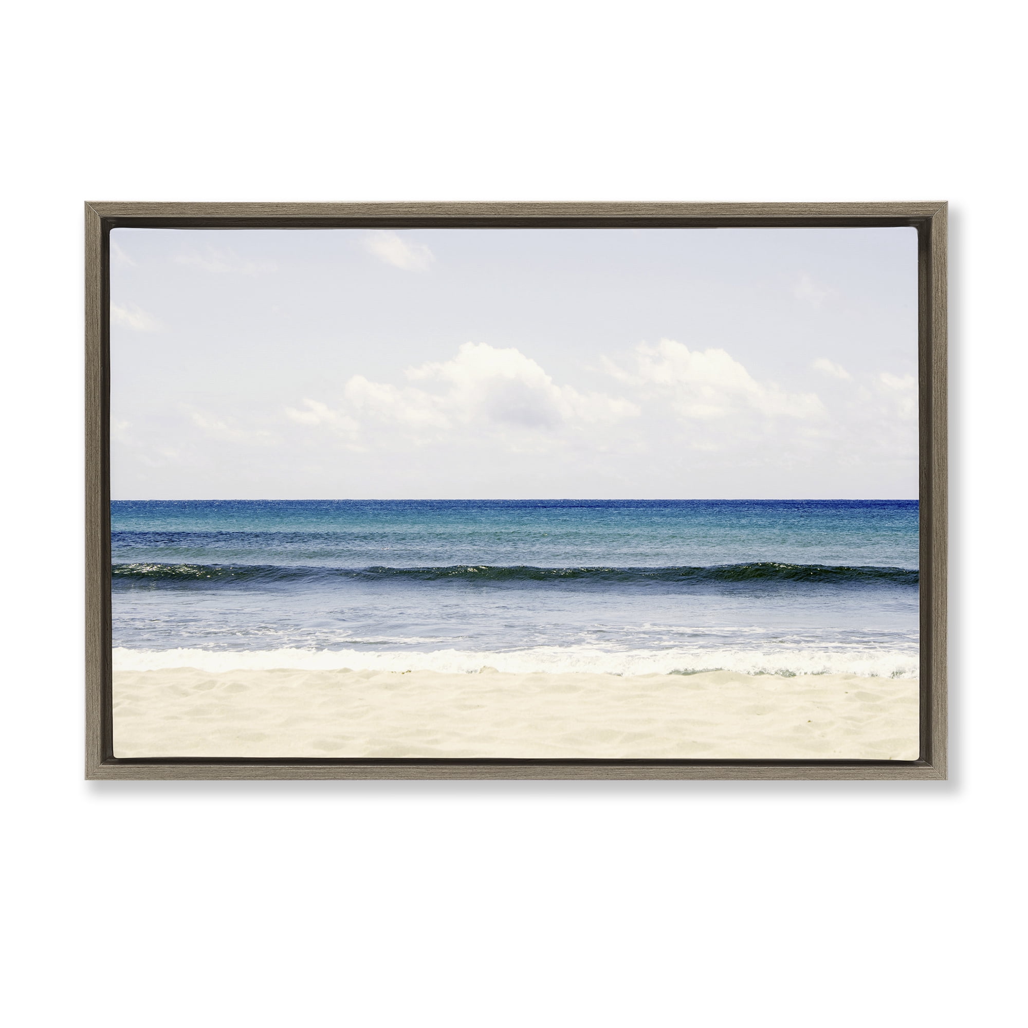 Stupell Industries Summer Seaside Escape Brown Framed Floater Canvas Wall Art, design by Gemma Bardot