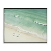 Stupell Industries Summer Shore Beachgoers Nautical & Beach Painting Black Framed Art Print Wall Art, 14 x 11