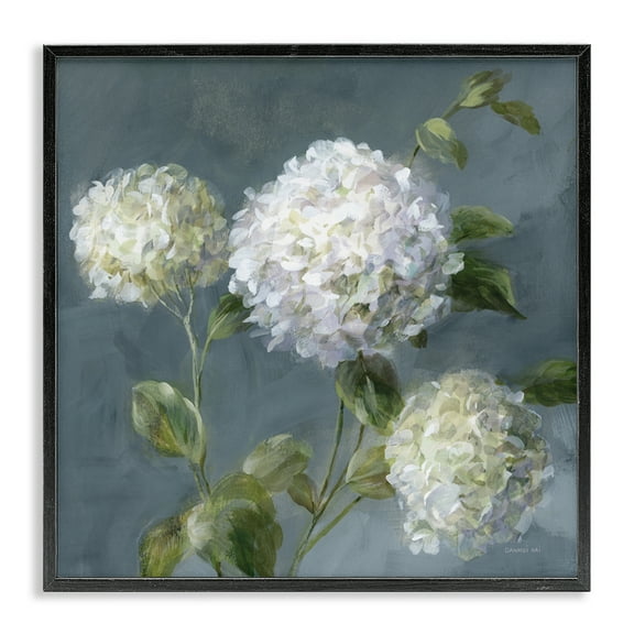 Stupell Industries Summer Simplicity Hydrangeas Black Framed Giclee Art design by Danhui Nai, 17 x 17