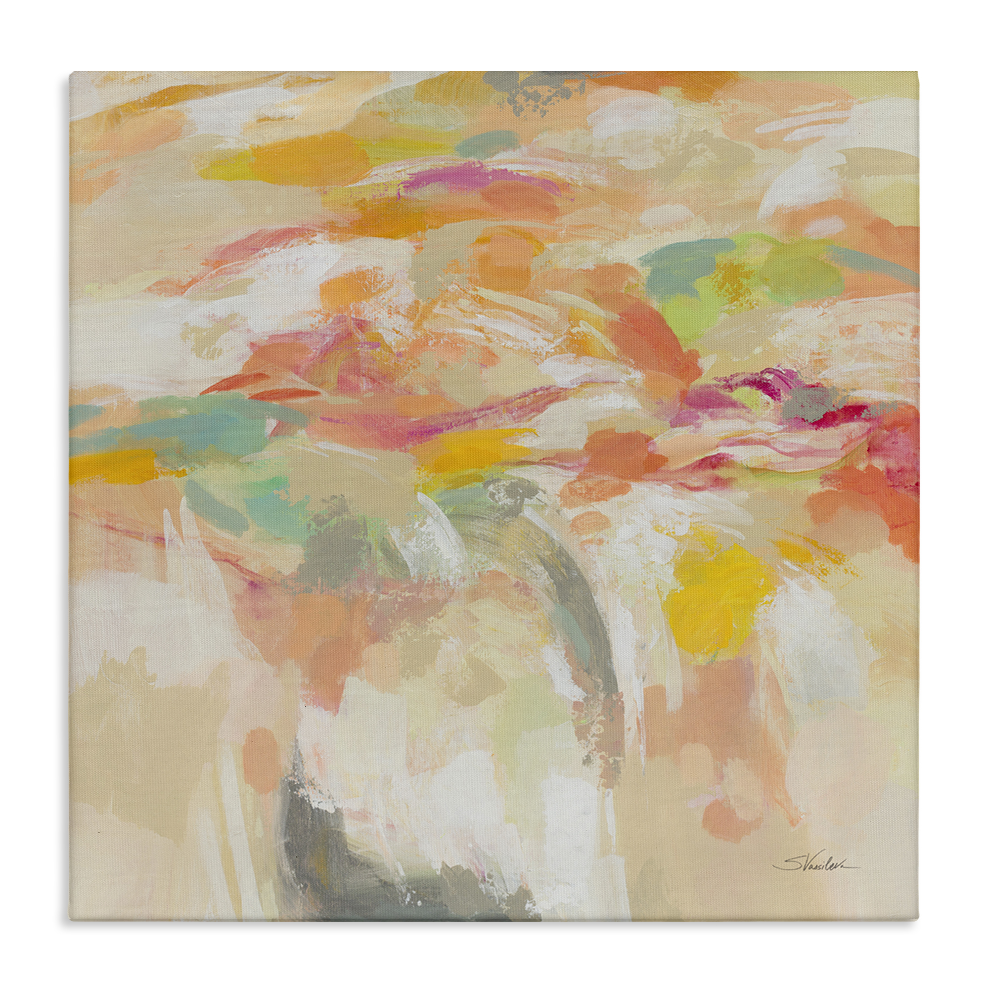 Stupell Industries Summer Solstice Abstraction Abstract Painting Wrapped Canvas Art Print Wall Art, 24 x 24
