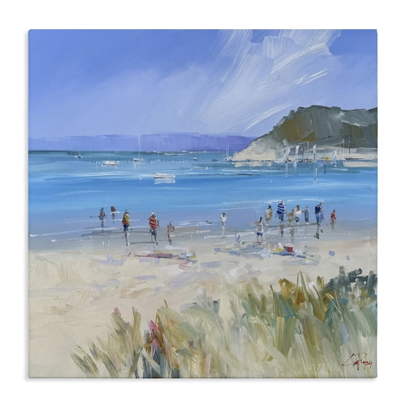 Stupell Industries Tropical Summer Sorrento Beachgoers Canvas Art, 17 x 17, by Craig Trewin Penny