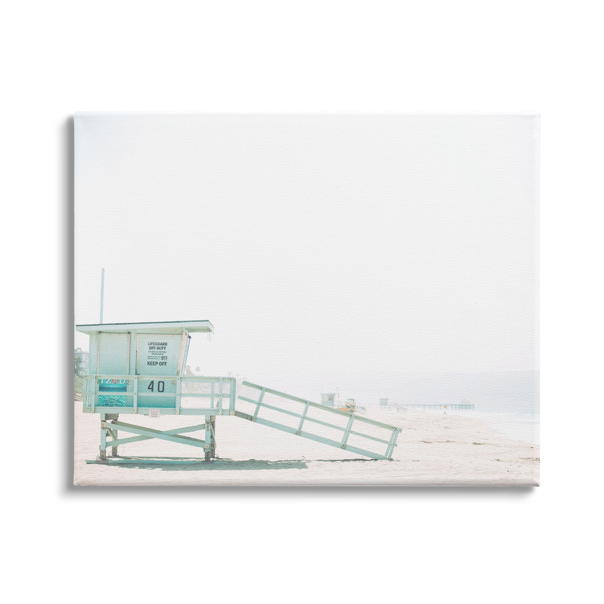 Stupell Industries Summer Sun Beach Coast Blue Lifeguard Shack Photography, 30 x 24, Design by Leah Straatsma
