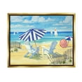 thumbnail image 1 of Stupell Industries Summer Sun Sailboat Chairs Painting Metallic Gold Floating Framed Canvas Print Wall Art, Design by Paul Brent, 1 of 8