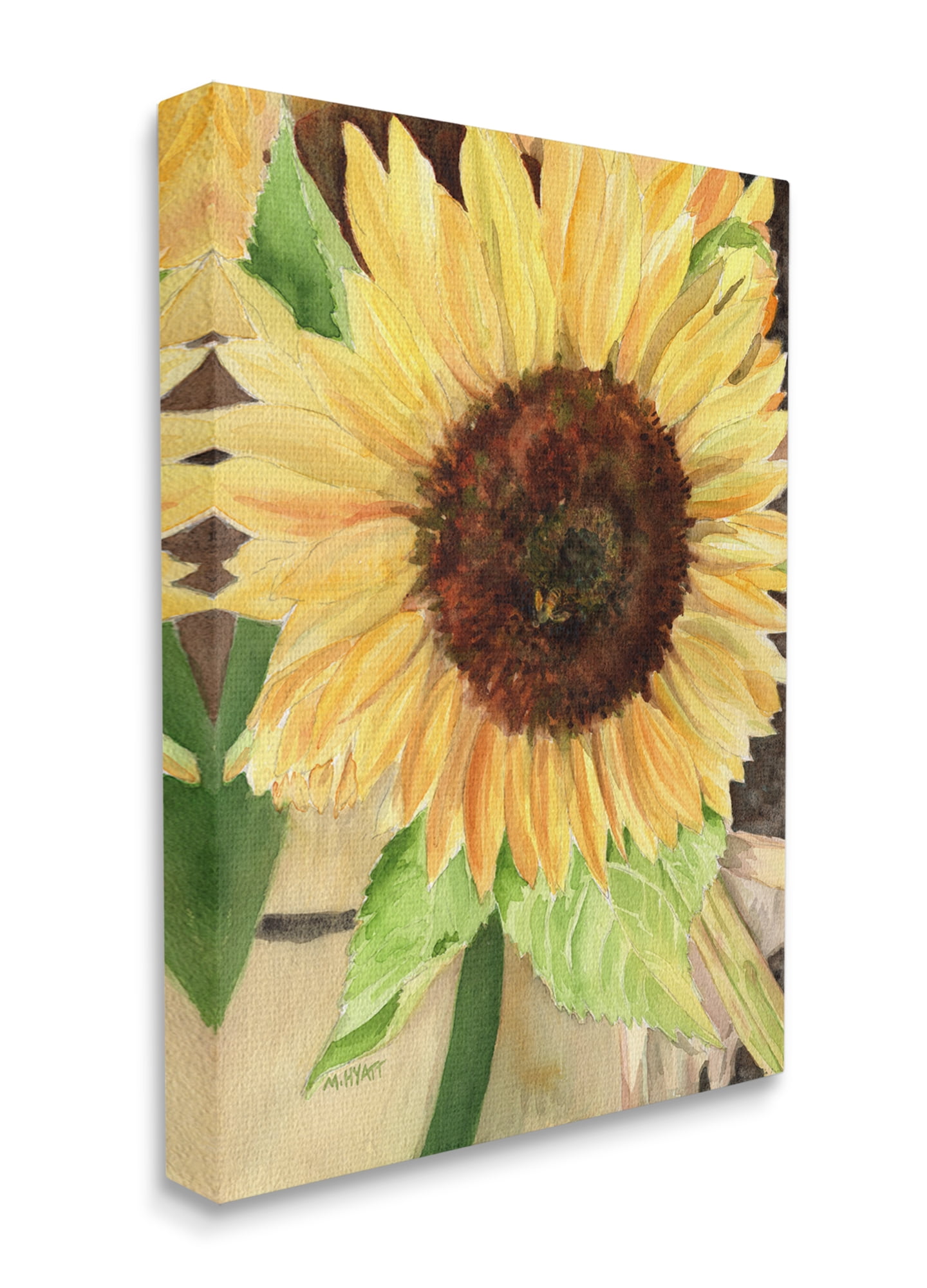 Stupell Industries Summer Sunflower with Yellow Honey Bee Detail Canvas Wall Art, 36 x 48, Design by Melissa Hyatt LLC