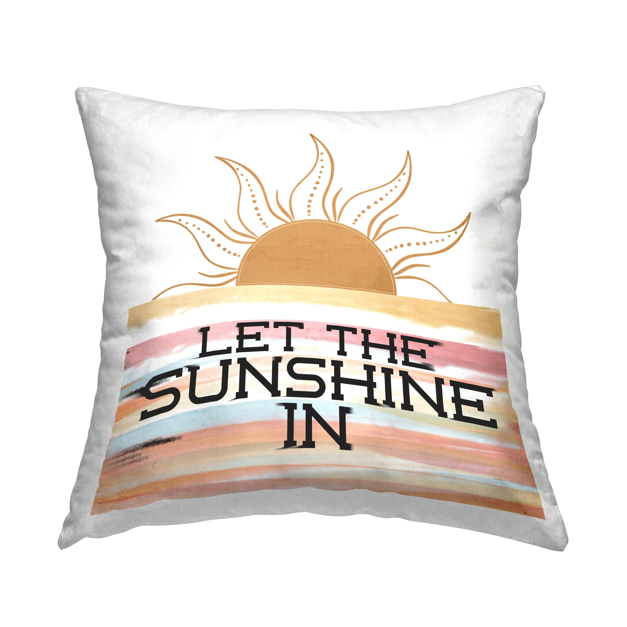 Stupell Industries Summer Sunshine Phrase Decorative Printed Throw Pillow Design by Kim Allen