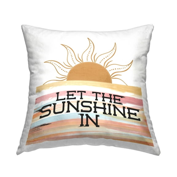 Stupell Industries Summer Sunshine Phrase Decorative Printed Throw Pillow Design by Kim Allen