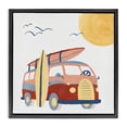 thumbnail image 1 of Stupell Industries Coastal Summer Surf Bus Black Floating Frame Canvas Art, 18 x 18, by Carrie Cantwell, 1 of 8