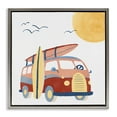 thumbnail image 1 of Stupell Industries Summer Surf Bus Transportation Painting Gray Floater Framed Canvas Art Print Wall Art, 18 x 18, 1 of 10