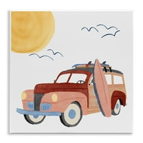 Stupell Industries Summer Surf Wagon Transportation Painting Unframed Art Print Wall Art, 12 x 12