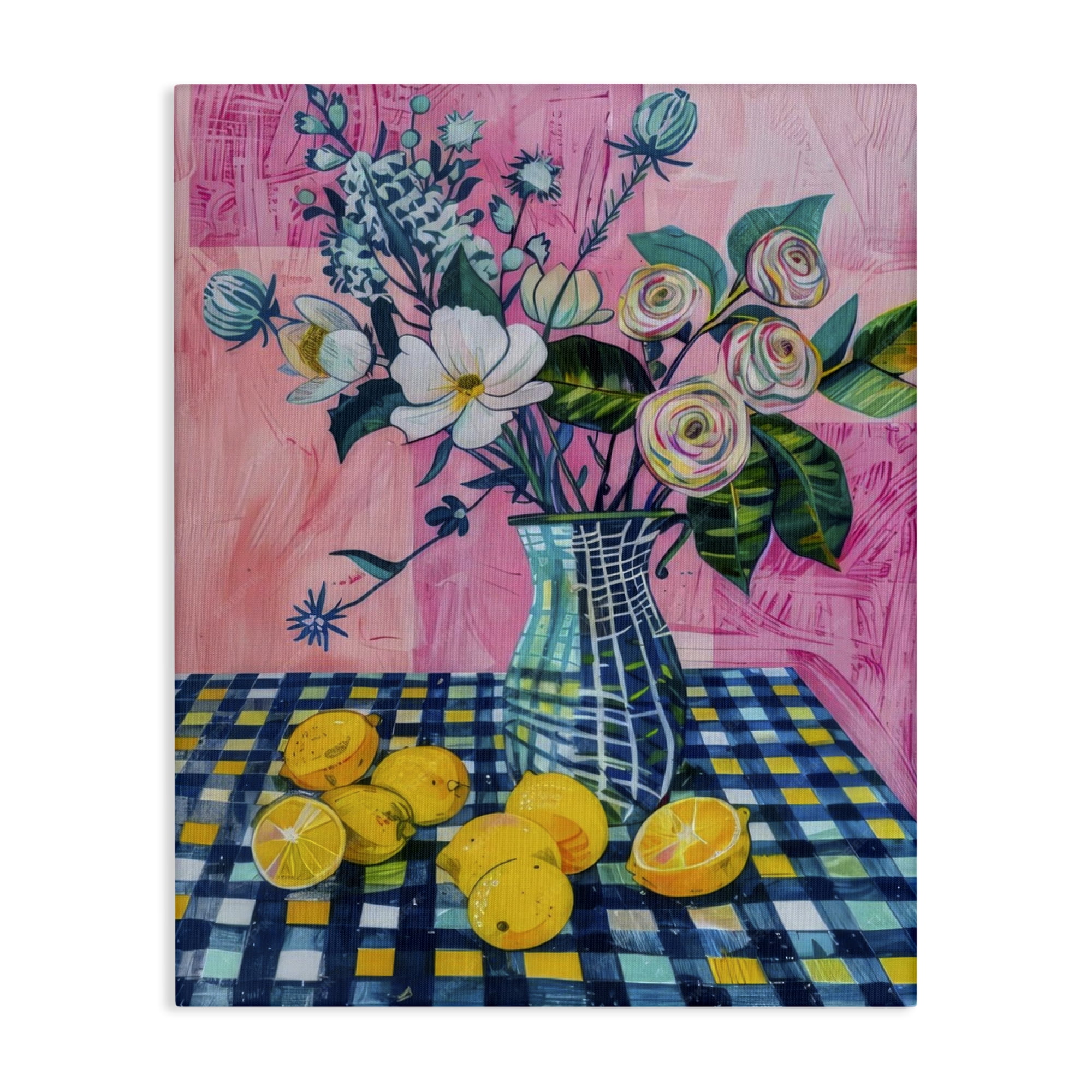 Stupell Industries Summer Table Bouquet Plants & Flowers Painting Wrapped Canvas Art Print Wall Art, 16 x 20