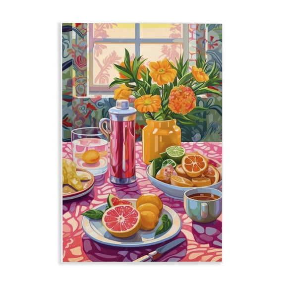 Stupell Industries Summer Table Spread Food & Beverage Painting Unframed Art Print Wall Art, 13 x 19