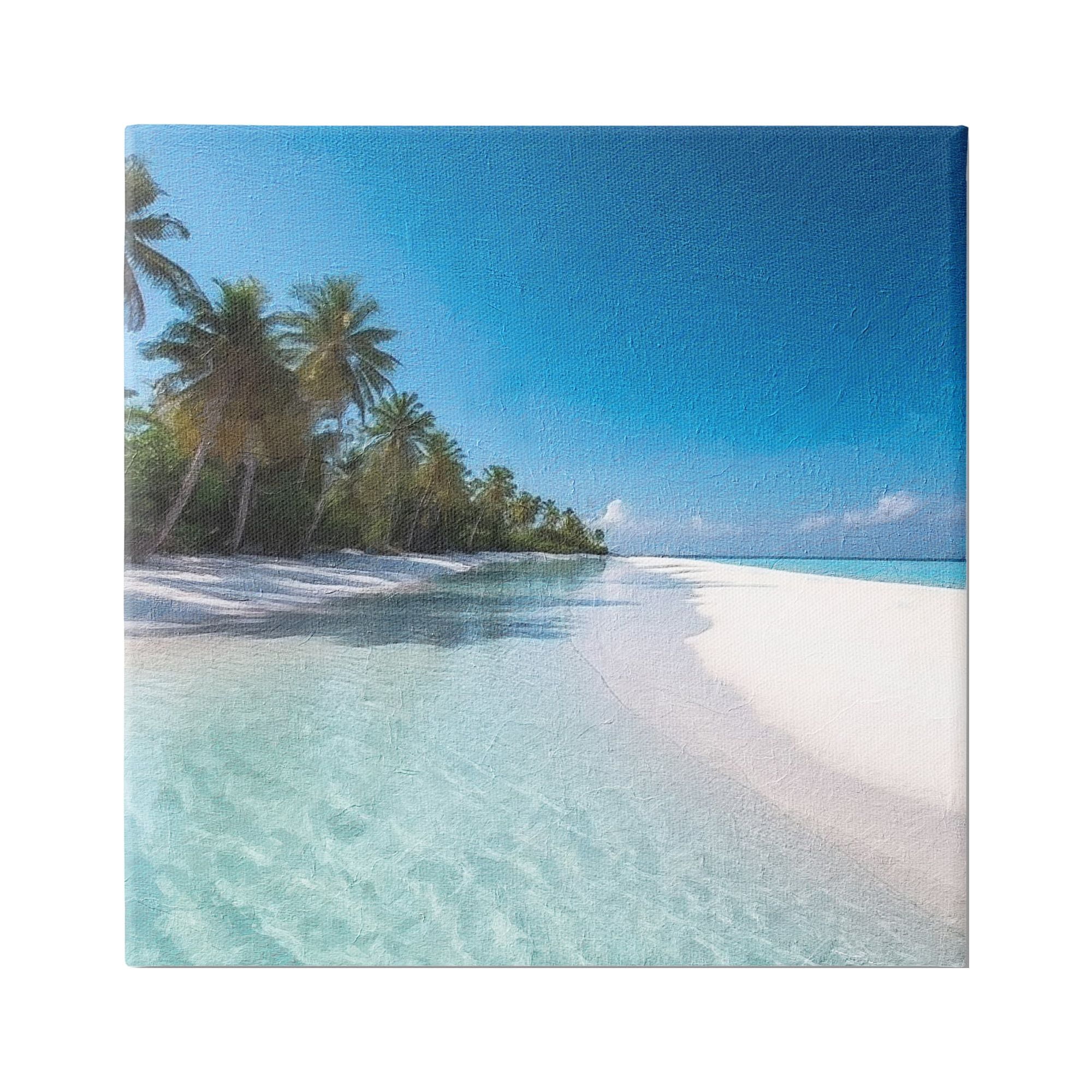 Stupell Industries Summer Tropical Beach Landscape Photography Gallery Wrapped Canvas Art Print Wall Art, 36 x 36