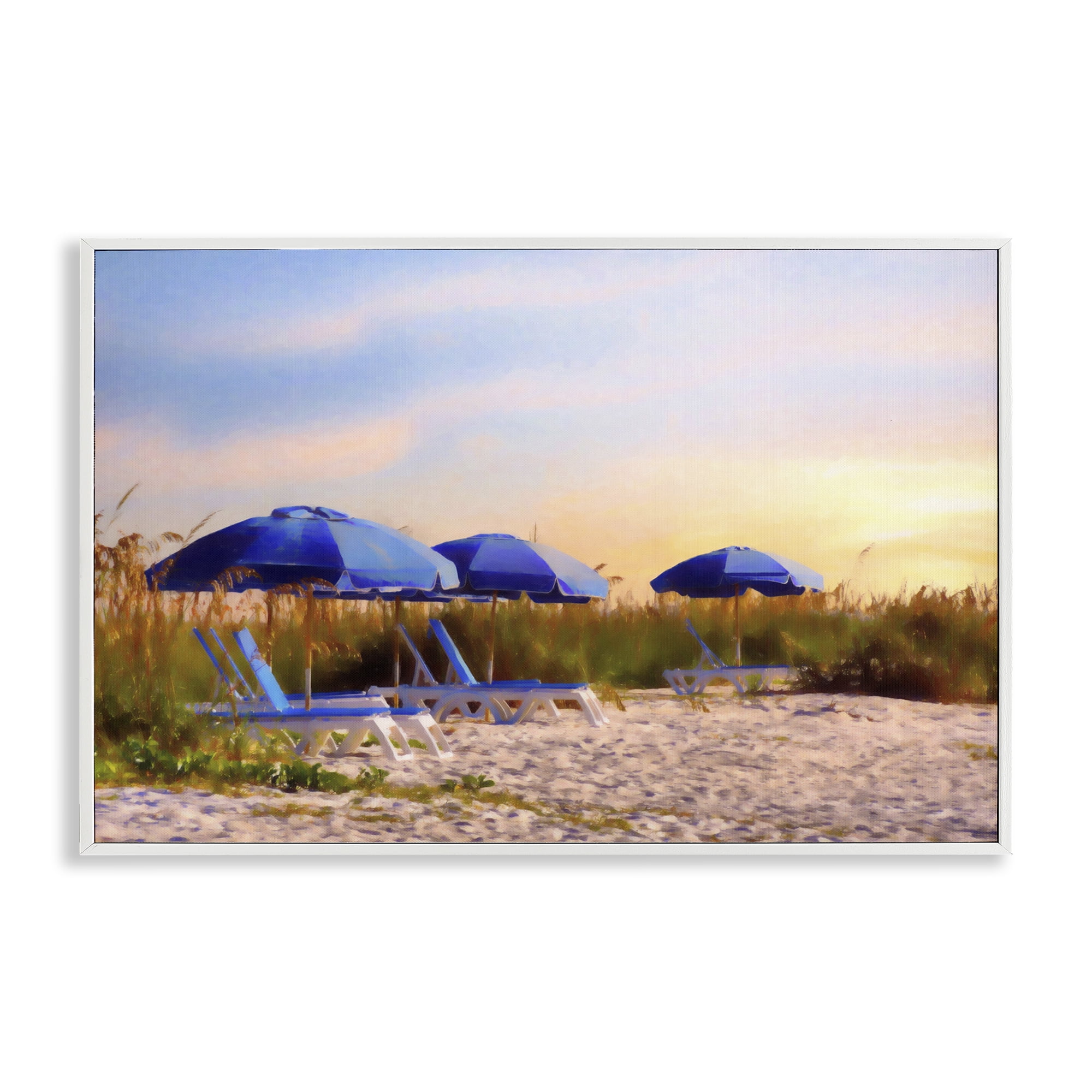Stupell Industries Summer Vacation Sunrise Nautical & Beach Painting White Framed Art Print Wall Art, 24 x 16
