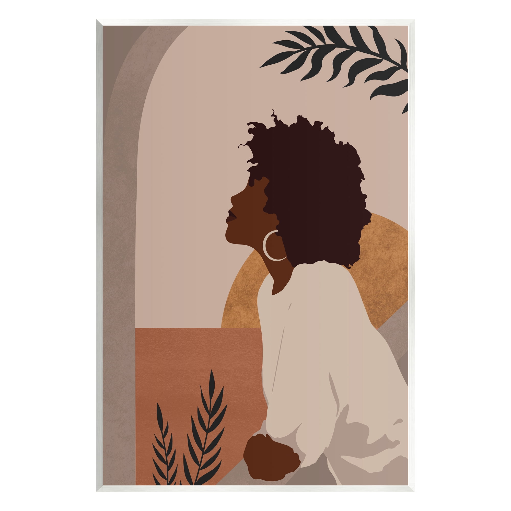 Stupell Industries Summer Vibe Girl Portrait Botanical & Floral Painting Unframed Art Print Wall Art, 10 x 15