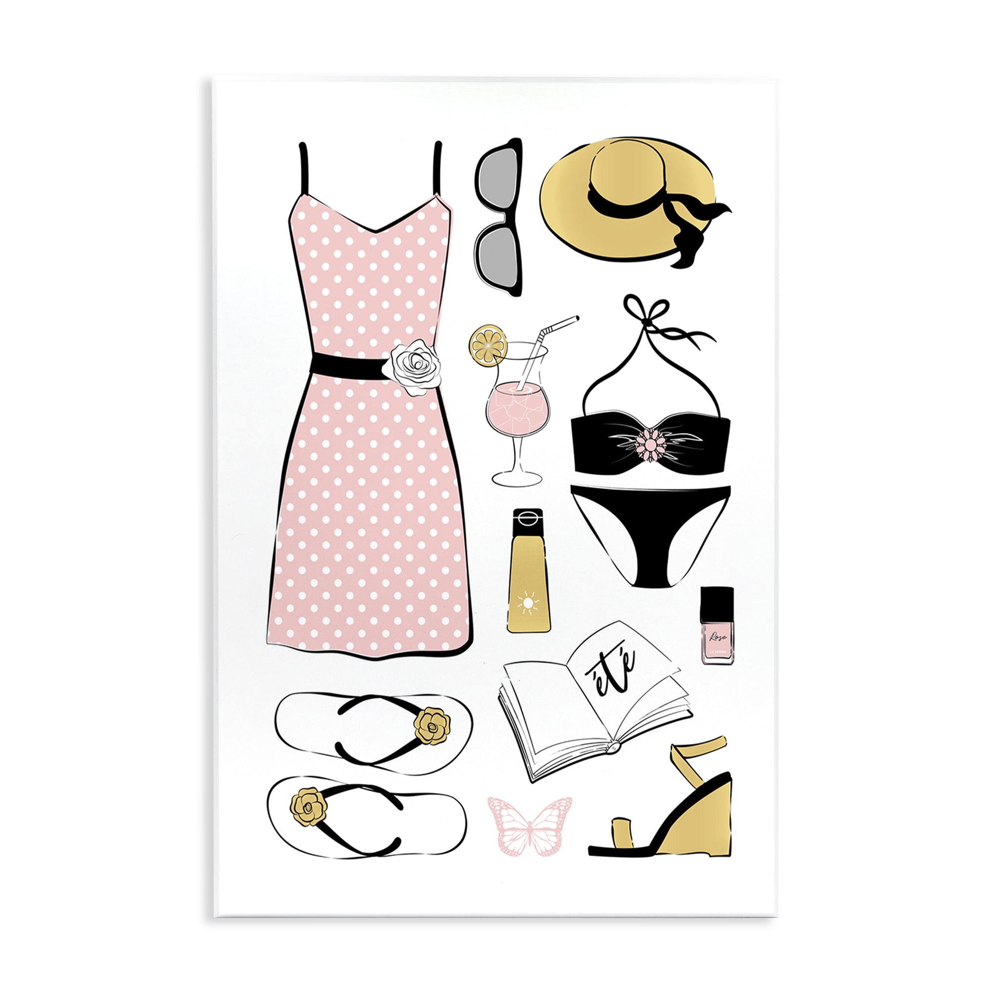 Stupell Industries Summer Vibes Necessities Wall Plaque Art, design by Martina Pavlova