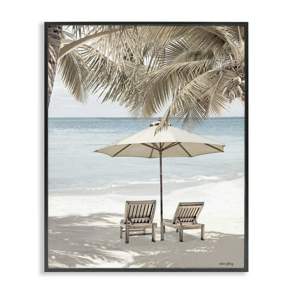 Stupell Industries Summer Villa Vacation Landscape Photography Black Framed Art Print Wall Art, 11 x 14