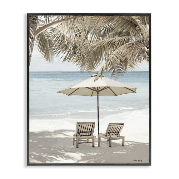 Stupell Industries Summer Villa Vacation Landscape Photography Black Framed Art Print Wall Art, 24 x 30