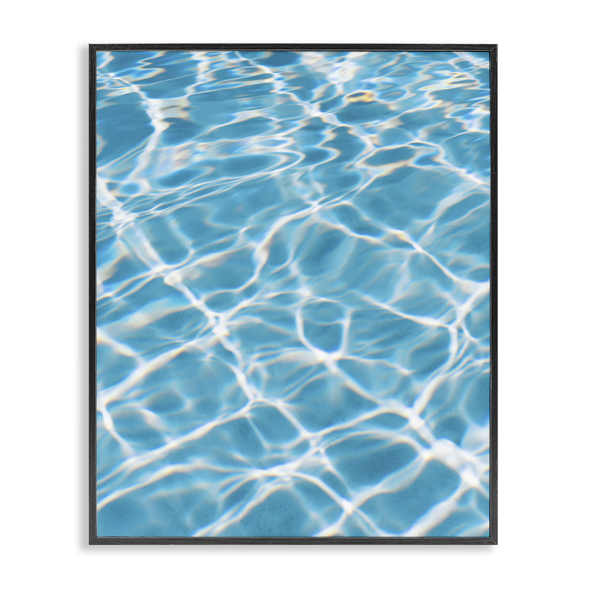 Stupell Industries Summer Water Reflection Abstract Painting Black Framed Art Print Wall Art, 24 x 30