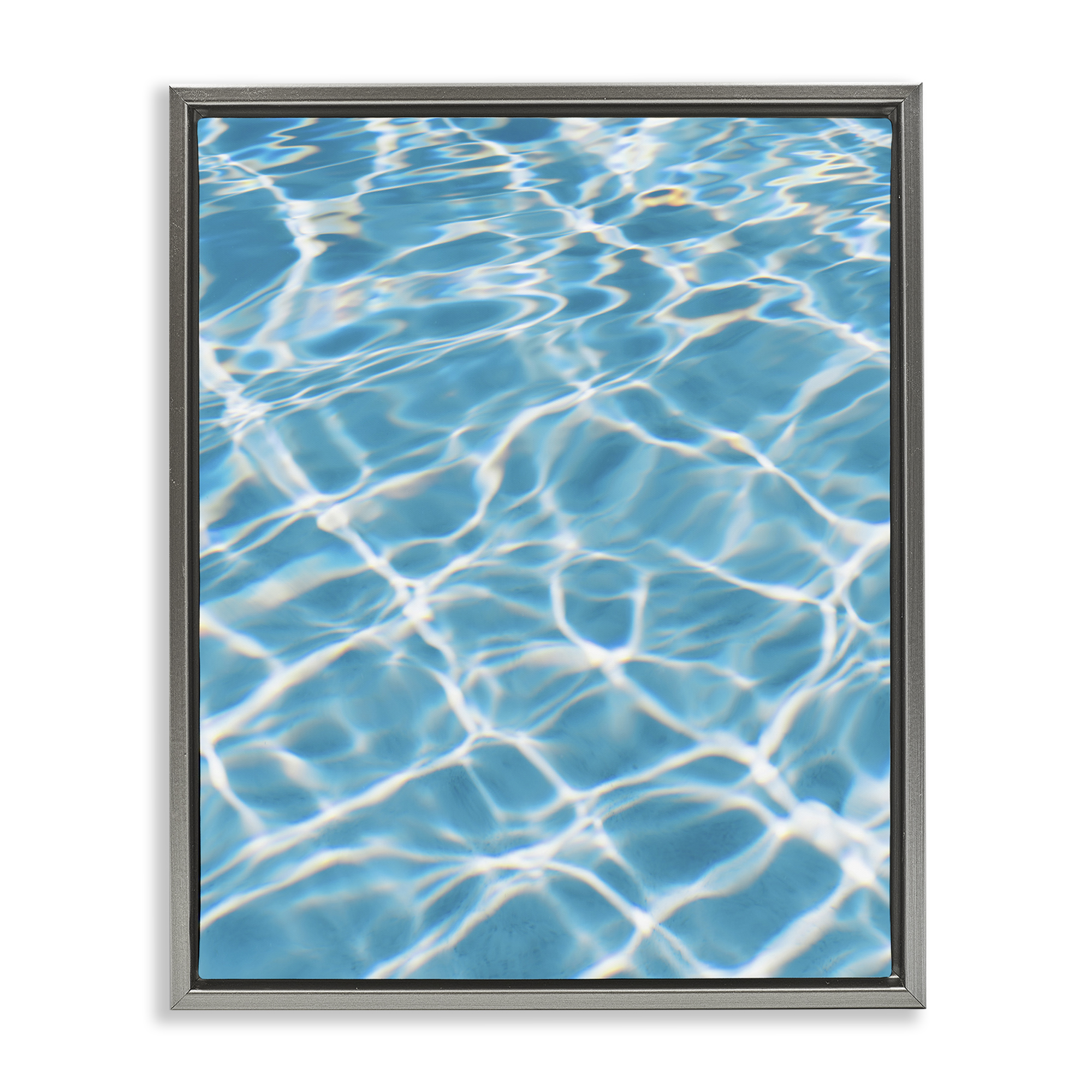 Stupell Industries Summer Water Reflection Abstract Painting Gray Floater Framed Canvas Art Print Wall Art, 17 x 21