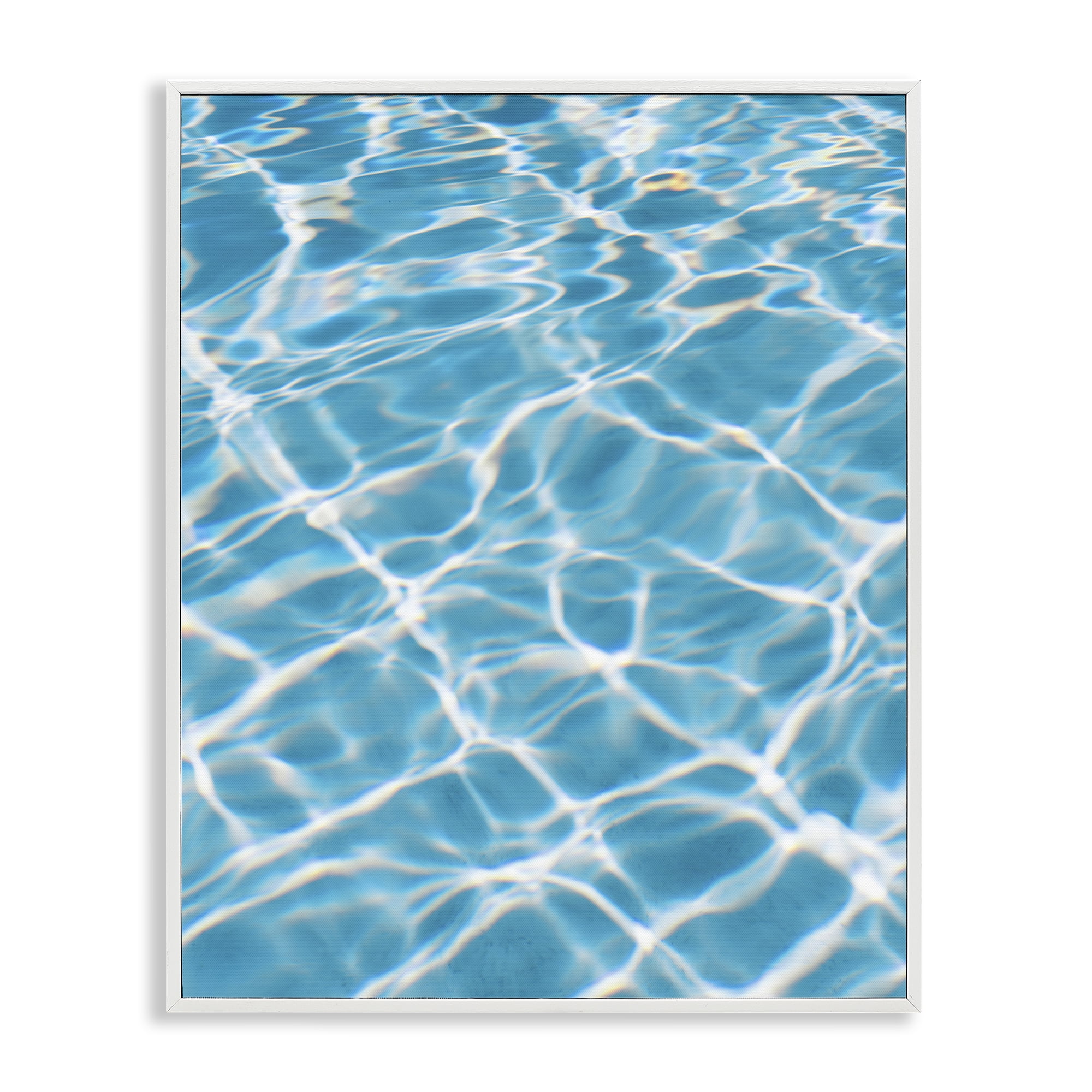 Stupell Industries Summer Water Reflection Abstract Painting White Framed Art Print Wall Art, 11 x 14