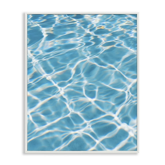Stupell Industries Summer Water Reflection Abstract Painting White Framed Art Print Wall Art, 16 x 20