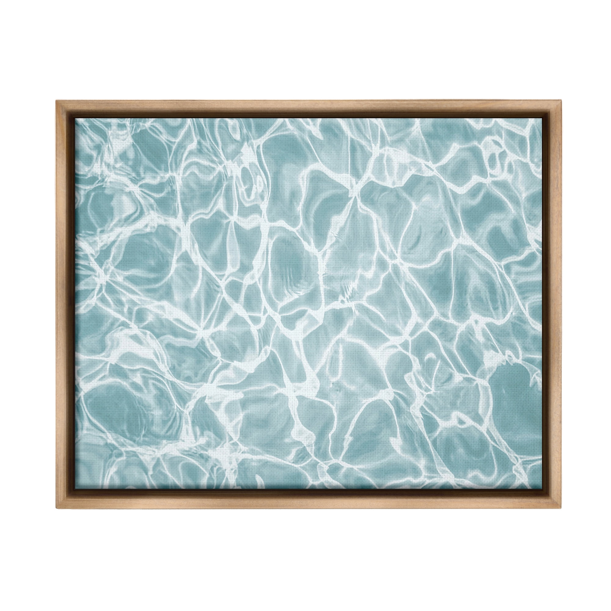 Stupell Industries Summer Water Ripples Landscape Painting Brown Floater Framed Canvas Art Print Wall Art, 21 x 17