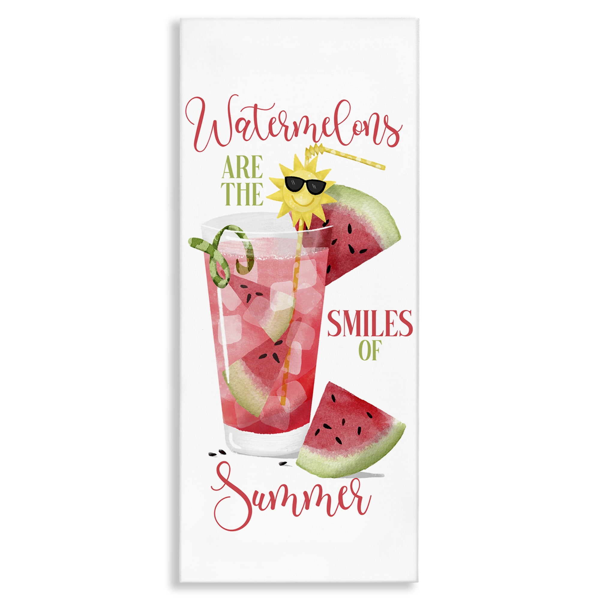 Stupell Industries Summer Watermelon Sentiment Food & Beverage Painting Wrapped Canvas Art Print Wall Art, 17 x 40