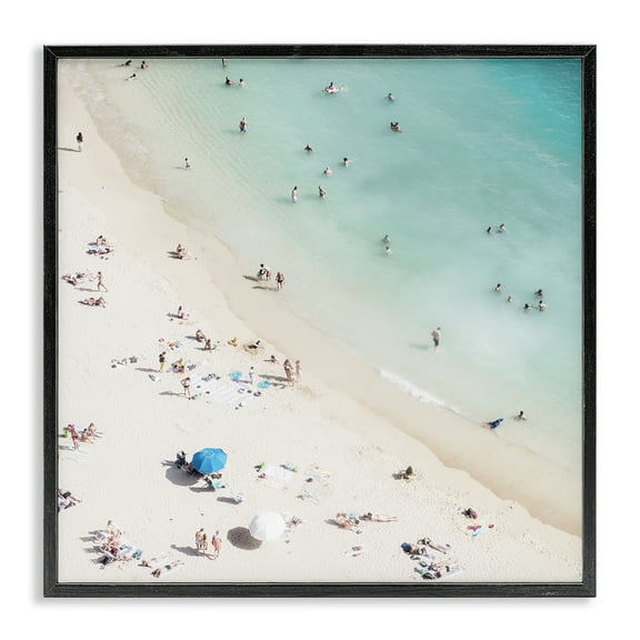 Stupell Industries Summer Weather Beach Day Nautical & Beach Painting Black Framed Art Print Wall Art, 24 x 24