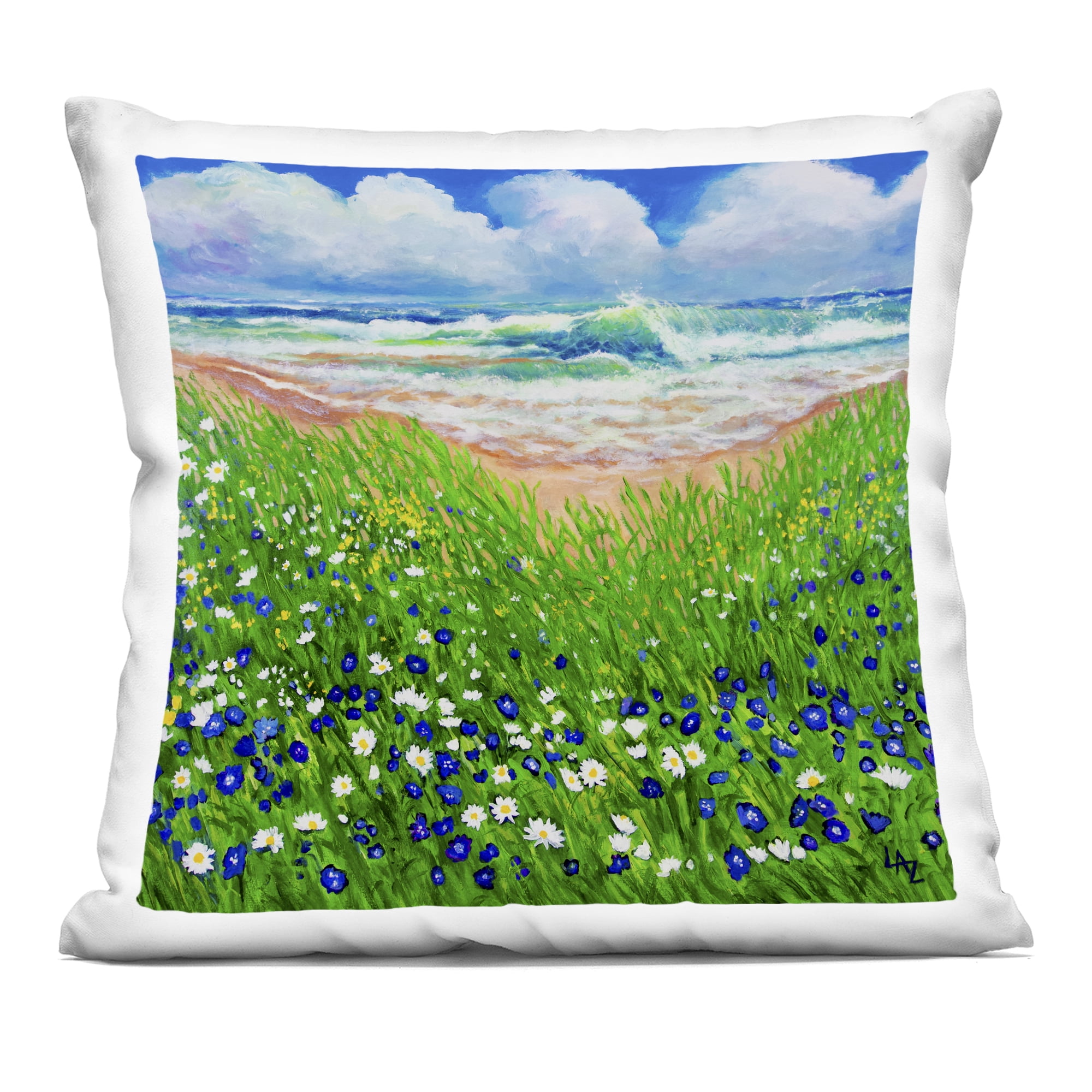 Stupell Industries Summer Wind Beach Flowers Decorative Printed Throw Pillow, design by Lee Ann Zirbes