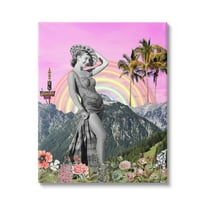 Stupell Industries Summer Woman & Flowers Botanical & Floral Painting Gallery Wrapped Canvas Art Print Wall Art, 16 x 20