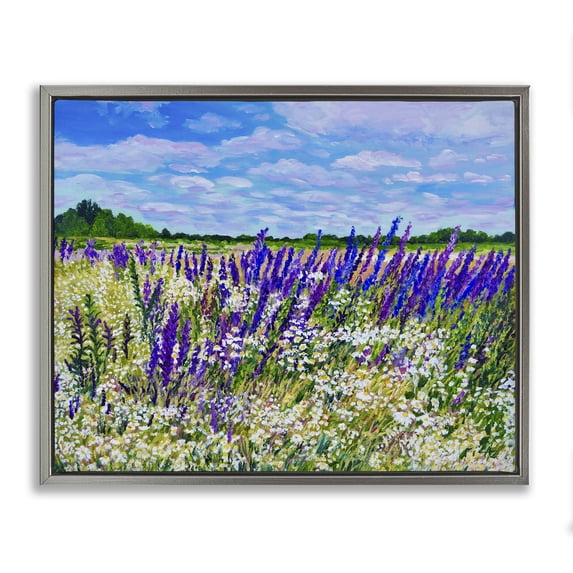 Stupell Industries French Country Summer's Bounty Meadow Gray Floating Frame Canvas Art, 31 x 25, by Lee Ann Zirbes