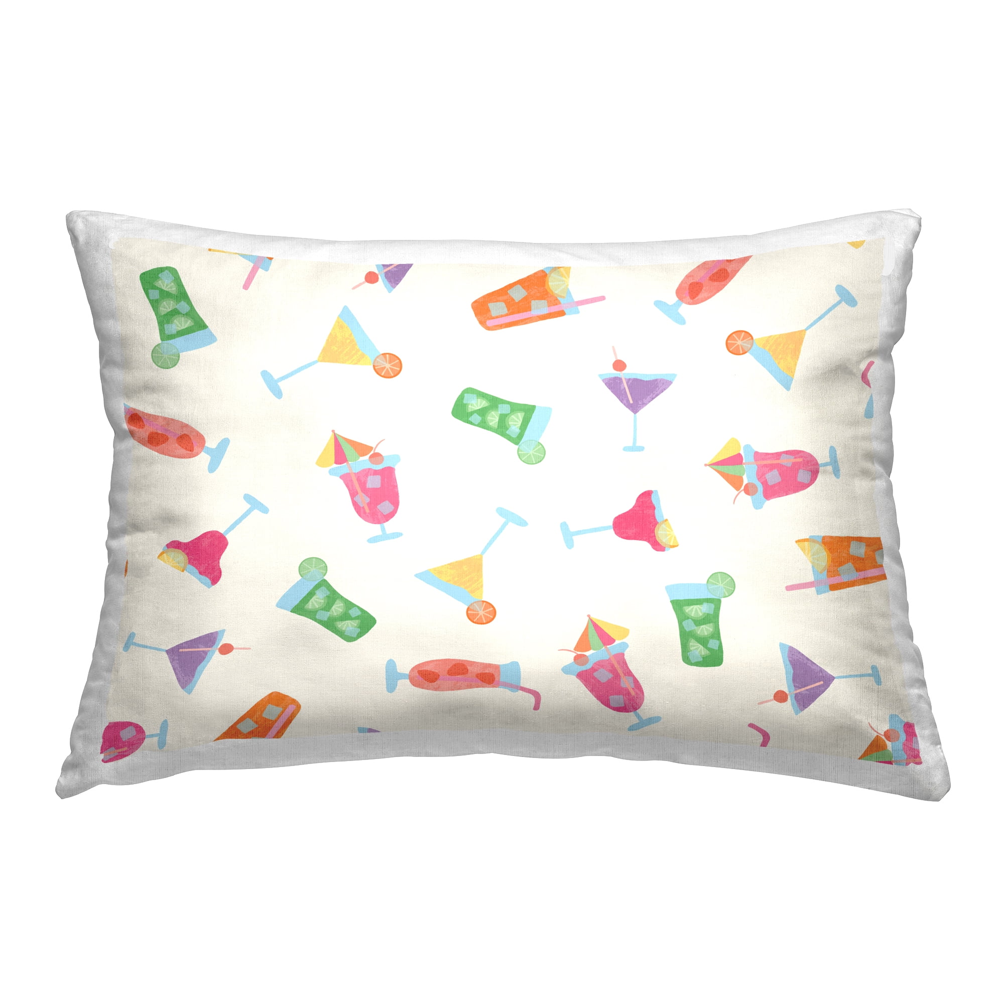 Stupell Industries Summertime Cocktails Patterns Decorative Printed Throw Pillow Design by Taylor Shannon Designs.