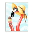 thumbnail image 1 of Stupell Industries Summertime Flamingo Sun Hat Enjoying Ice Cream Cone Graphic Art Unframed Art Print Wall Art, Design by Amelie Legault, 1 of 5