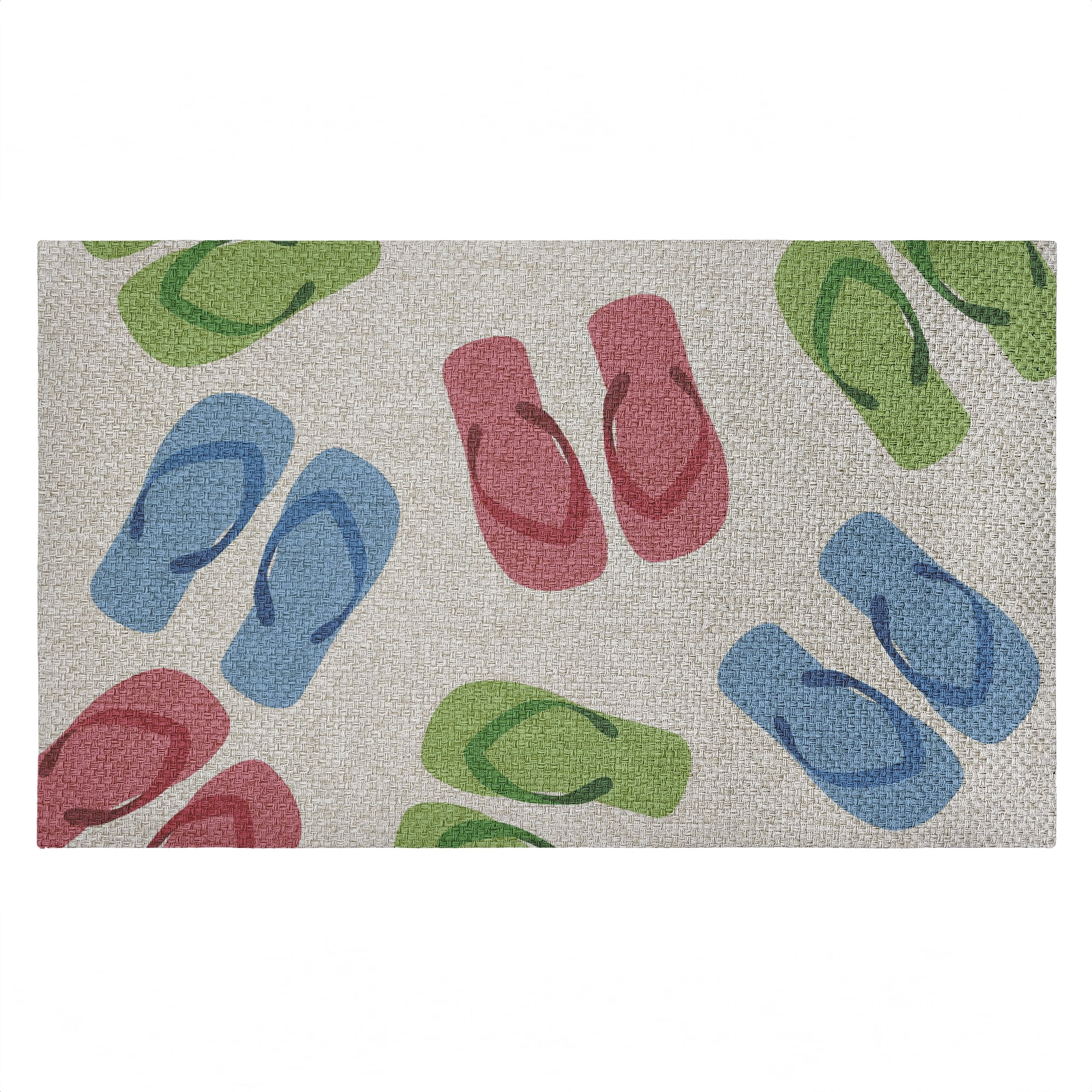 Stupell Industries Summertime Flip Flops Printed Outdoor Imitation Sisal Floor Mat, design by Lil' Rue