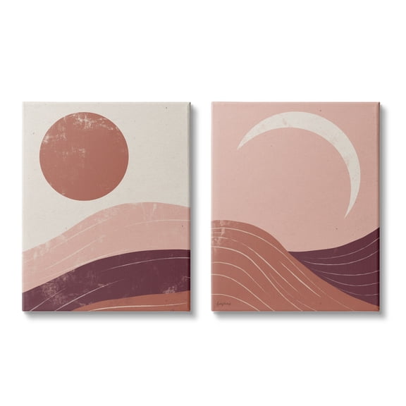 Stupell Industries Sun And Moon Sunrise Sunset Desert Collage, 24 x 30, Design by Becky Thorns