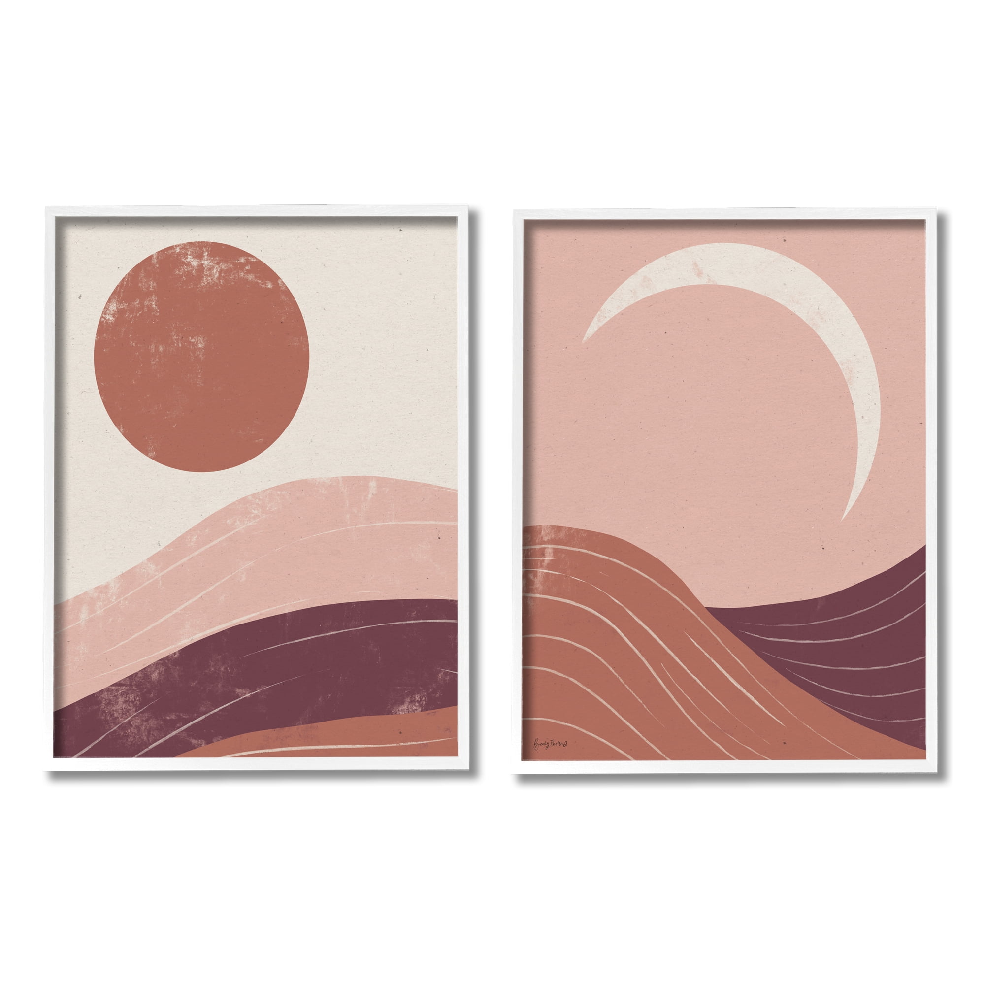 Stupell Industries Sun And Moon Sunrise Sunset Desert Collage, 24 x 30, Design by Becky Thorns