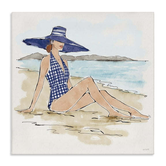 Stupell Industries Glam Sun Bathing Beauty Canvas Art, 36 x 36, by Anne Tavoletti