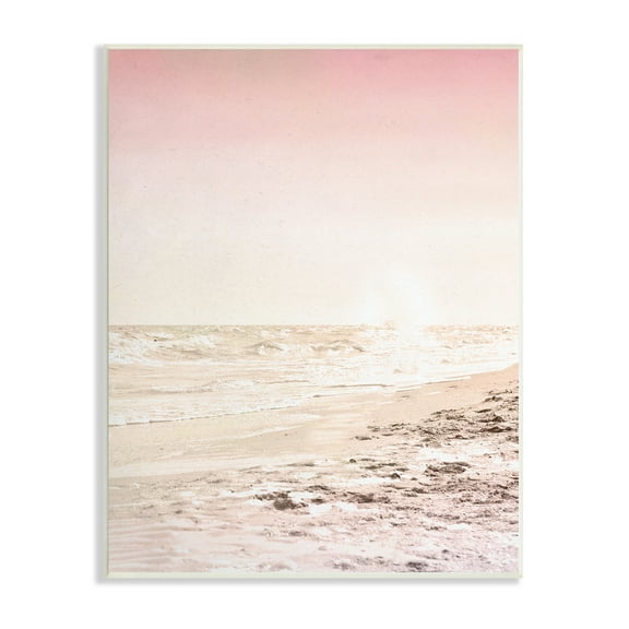 Stupell Industries Sun Burnt Beach Coast Muted Incoming Tide Landscape Photography Unframed Art Print Wall Art, 10 x 15