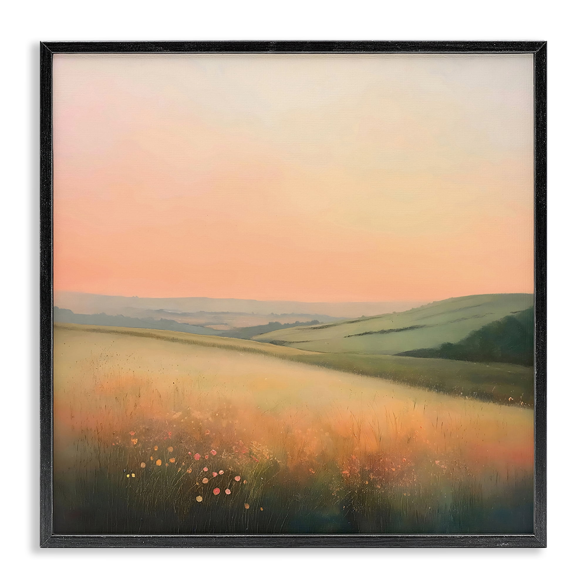 Stupell Industries Sun Coming Up Over Meadow Black Framed Giclee Art, design by Creative Studio