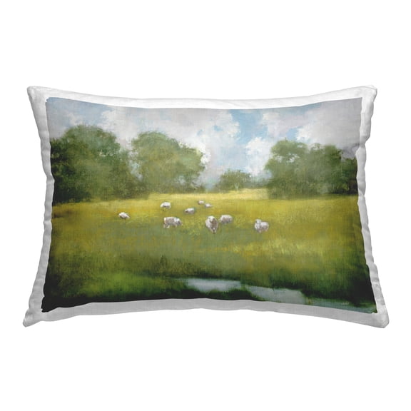 Stupell Industries Sun Grazing Sheep Decorative Printed Throw Pillow Design by Julia Purinton.