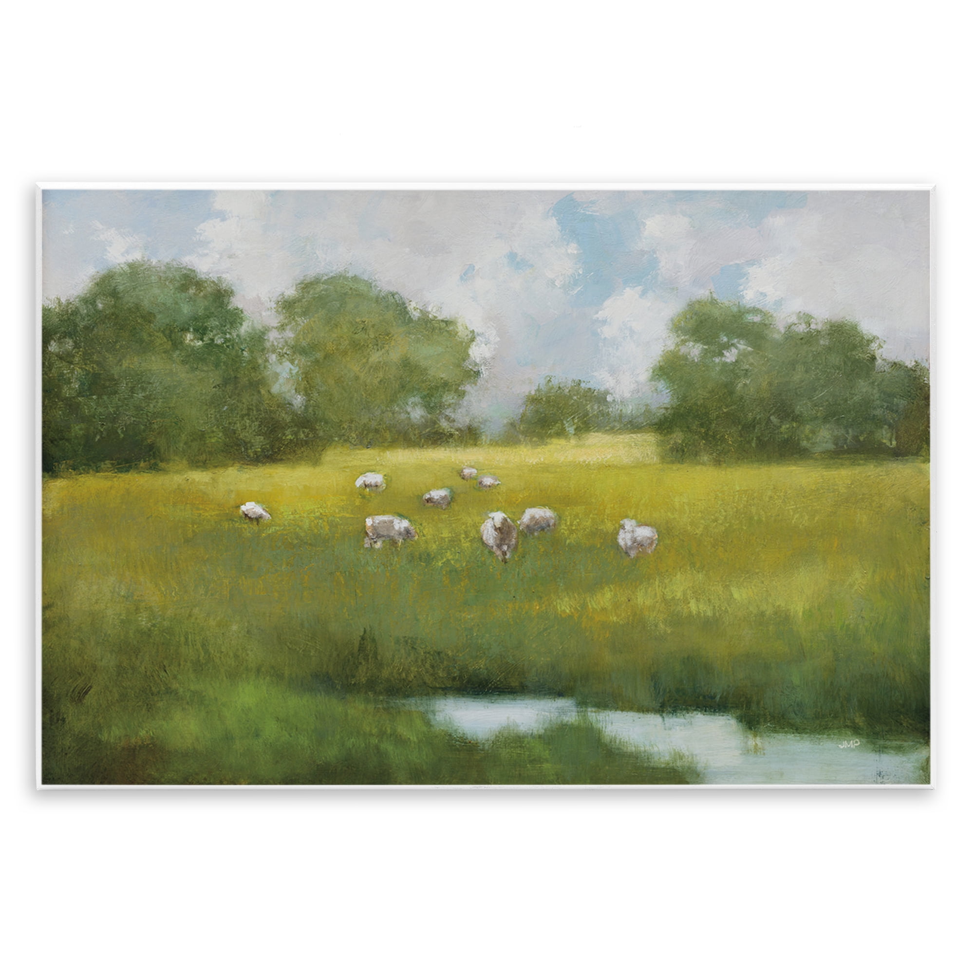 Stupell Industries Sun Grazing Sheep Landscape & Nature Painting Unframed Art Print Wall Art, 15 x 10